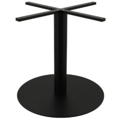 xl circular steel dining table base in matte black with round pole